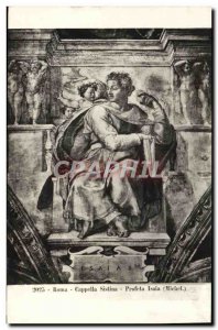 Old Postcard Roma Sistine Chapel Michelangelo Profeta Isaia