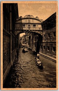 Venezia The Bridge Of Sighs Venice Italy Canal Between Buildings Postcard