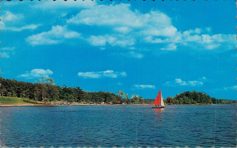 Canada Lake For Swimming Waterskiing Boating and Fishing Cornwall Postcard 07.74 