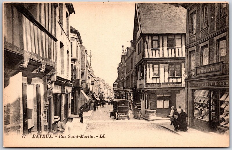 Bayeux - Rue Saint Martin France Street View and the Buildings Postcard