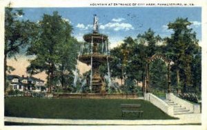 Fountain at City Park Entrance  - Parkersburg, West Virginia WV  