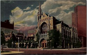 1940s CHICAGO ILLINOIS THE FOURTH PRESBYTERIAN CHURCH LINEN POSTCARD 38-203