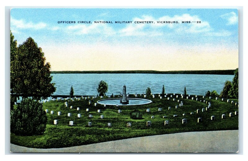 Postcard Officers Circle, National Military Cemetery, Vicksburg Mississippi MA12