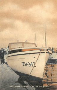 The Owner's Yacht, Golden West Hotel, San Diego, CA c1940s Vintage Postcard