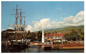 Lahaina Waterfront w Carthaginian & Pioneer Inn Maui Hawaii Postcard