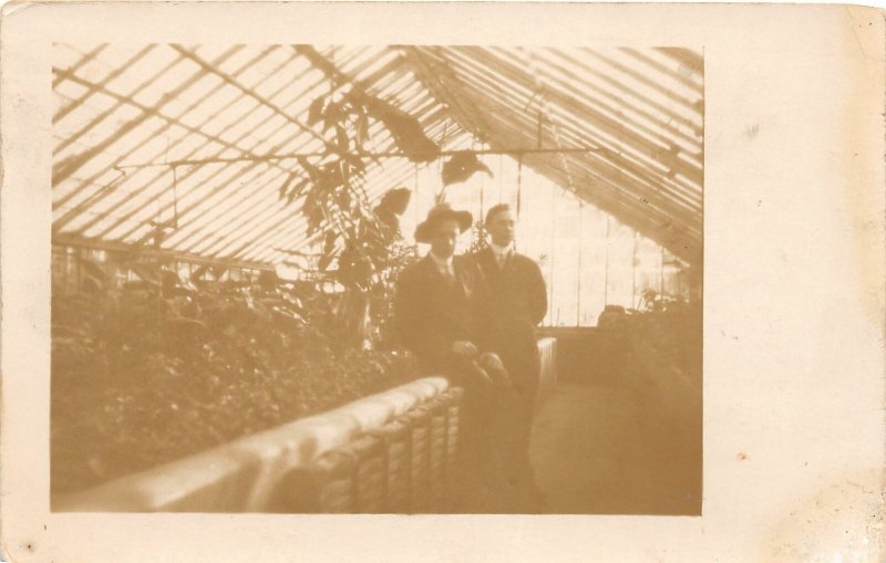 G58/ Interesting RPPC Postcard c1910 Greenhouse Men Occupational 6