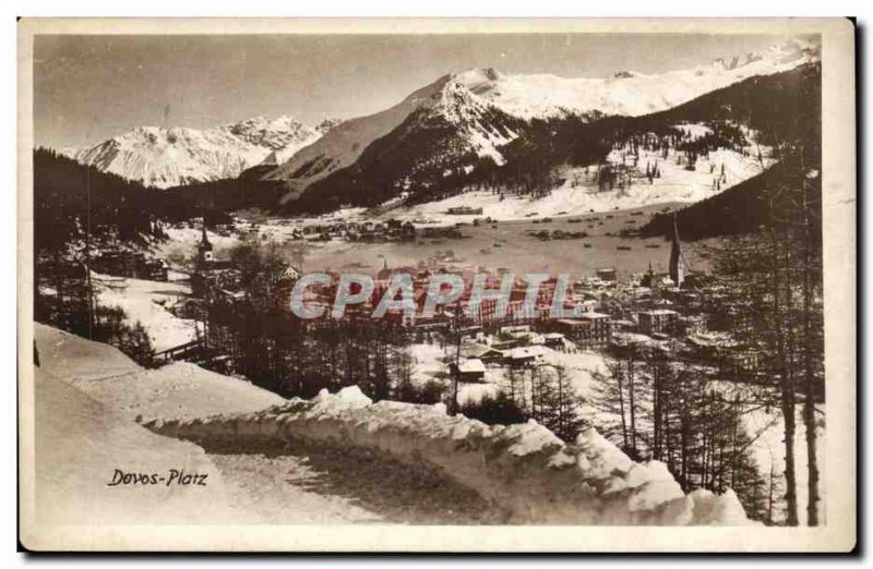 Old Postcard Switzerland Davos Platz