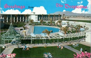 Greetings from The Tropicana - pool view - Las Vegas Nevada hotel postcard