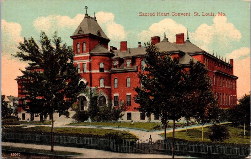 Postcard Sacred Heart Convent in St. Louis, Missouri