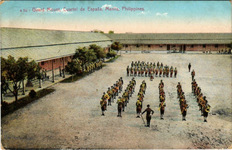 PC CPA PHILIPPINES, GUARD MOUNT, CUARTEL DE ESPANA, MANILA, Postcard (b19043)