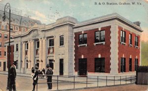 Grafton West Virginia B and O Depot Train Station Vintage Postcard AA60583