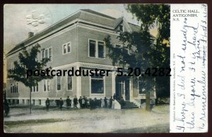 h3695 - ANTIGONISH NS Postcard 1908 Celtic Hall by Warwick