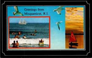 Rhode Island Greetings From Misquamicut Beach Scene