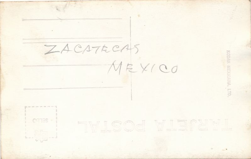 RPPC Vista Parial - Partial View - Zacatecas, Mexico