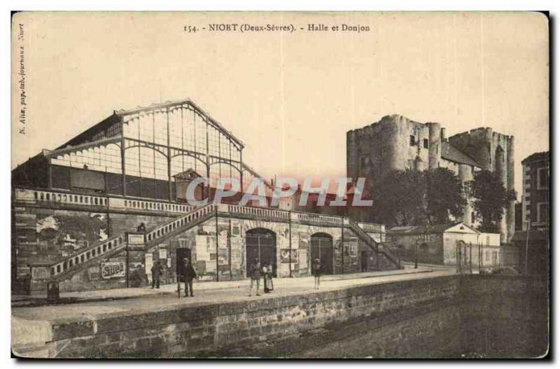 Niort Old Postcard Halle and dungeon
