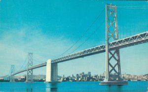 USA San Francisco Bay Bridge California Chrome Postcard 08.36