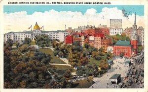 Boston Common in Boston, Massachusetts and Beacon Hill Section, Showing State...