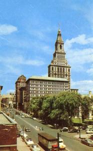 CT - Hartford, Main Street & The Travelers Tower, 1950's