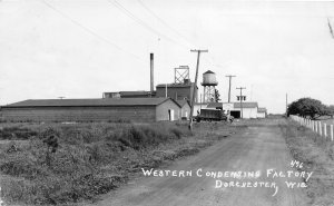 H7/ Dorchester Wisconsin RPPC Postcard 1952 Western Condensing Factory