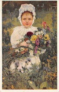 Girl with Flowers Unused 