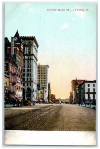 c1910 View of South Main Street Dayton Ohio OH Antique Unposted Postcard