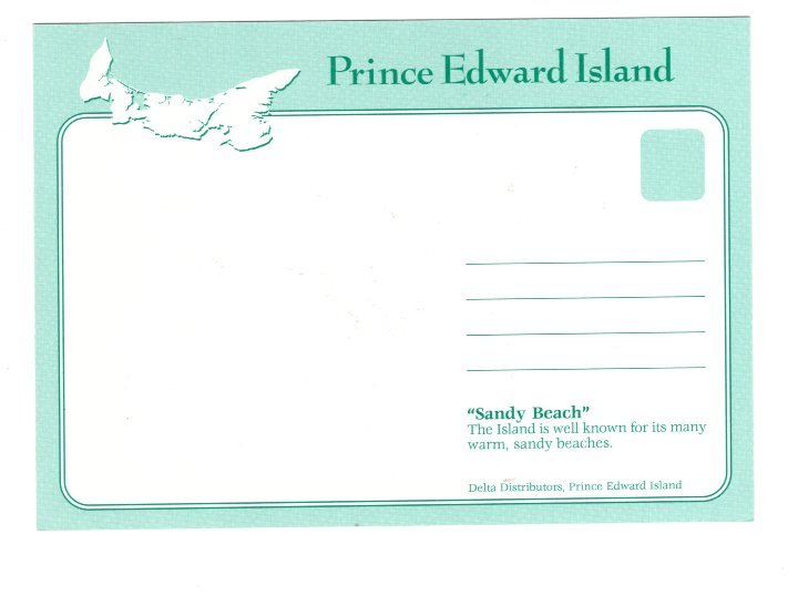 Sandy Beach, Prince Edward Island, Large 5 X 7 Postcard