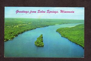 WI Greetings From Solon Springs Croix Lake Wisconsin Postcard Wis PC