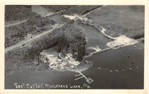 RPPC East Outlet, Moosehead Lake, Maine 1949 Greenville Vintage Photo Postcard