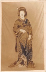 Japan Kabuki Actor Geisha Real Photo Vintage Postcard AA13957