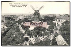 Old Postcard Paris Montmartre Le Moulin de la Galette Vue Generale