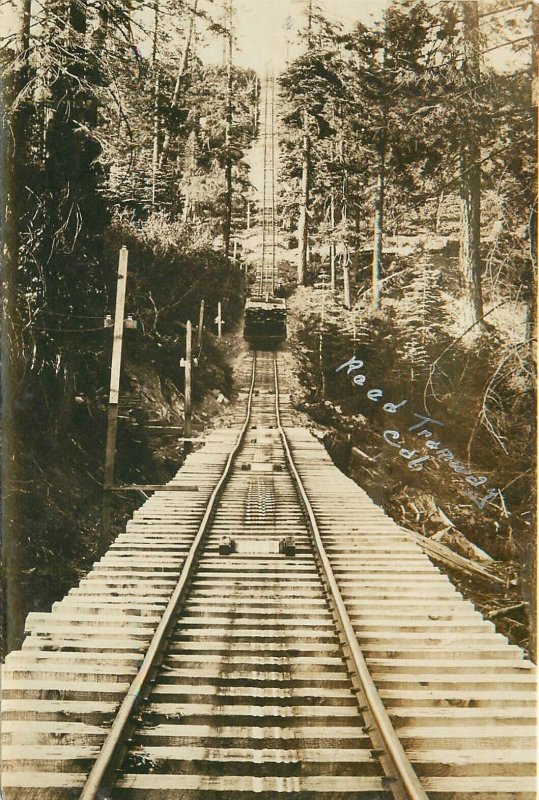 Postcard RPPC C-1910 California Auburn Logging railroad Tramway 23-8380