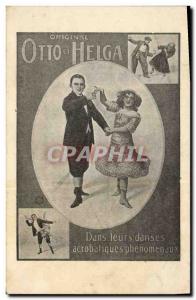 Old Postcard Helga Otto and acrobatic dances