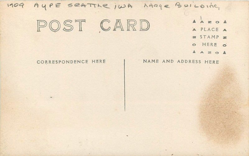 Postcard RPPC Washington Seattle AYPE Large Bungalow 1909 23-7265