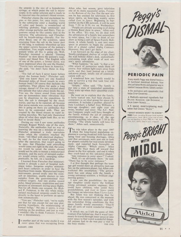 Midol 1965 Print Ad, Peggy's Dismal, Peggy's Bright