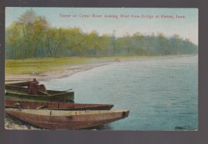 Vinton IOWA c1910 BOATING SCENE Boat nr Cedar Rapids Dysart Urbana IA