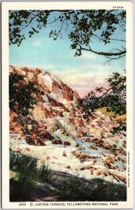 Jupiter Terrace Yellowstone National Park Colorful Lime Deposits Postcard