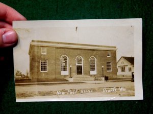 Circa 1910 RPPC Post Office Bicycle, Oconta, Wisconsin Real Photo Postcard P24