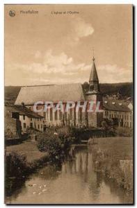 Belgie Belgium Old Postcard Houfflalize the & # & # 39eglise and 39ourthe