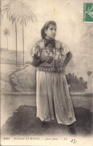 JUDAICA Beautiful Young Sephardic Jewish Woman, Traditional Dress, Algeria 1909