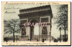 Old Postcard Paris Arc De Triomphe