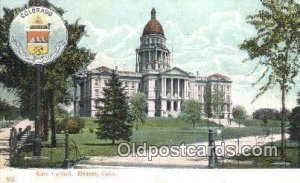 Denver, Colorado, CO State Capital USA 1908 crease left top corner tip