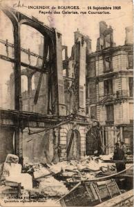 CPA Bourges - Incendie - 1928 - Facade des Galeries - Rue Coursarlon (634450)