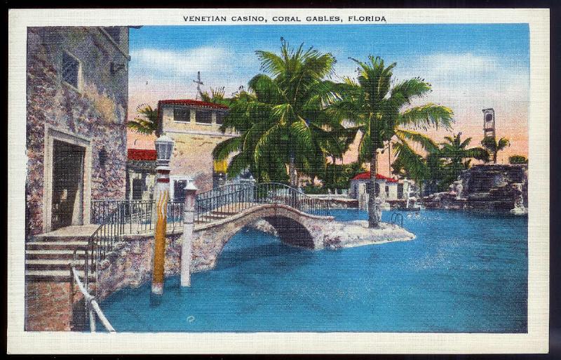 Venetian Casino Coral Gables FL unused c1940's