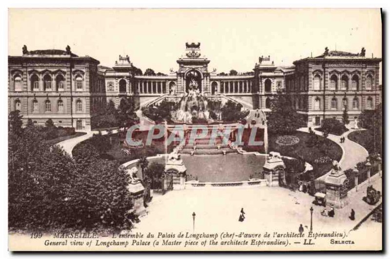 Old Postcard Marseille The entire Longchamp Palace (a masterpiece of the arch...