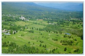 c1950's Bird's Eye View Of Ekwanok & Equinox Golf Courses Manchester VT Postcard