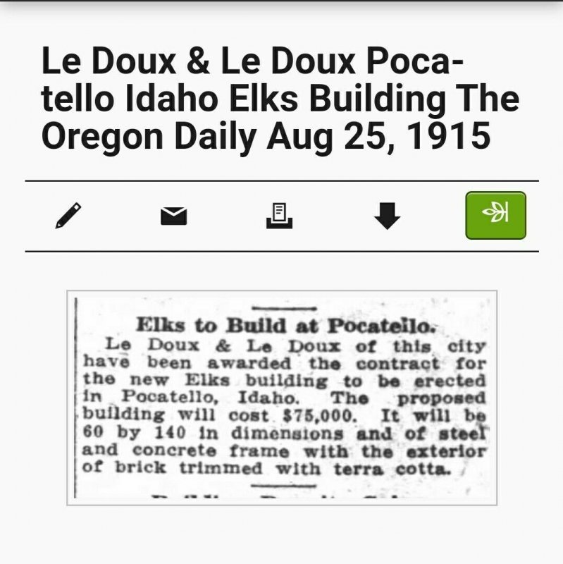 RPPC Elks Bldg & Undertaker POCATELLO IDAHO and De Loux Contractors Postcard P9