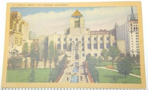 Public library Los Angeles California Vintage Postcard