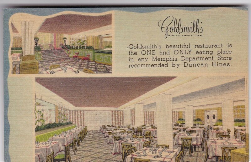 Tennessee Memphis Goldsmith's Restaurant 1949 sk7430