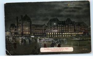 *1919 Marlborough-Blenheim Hotel Night Atlantic City NJ Vintage Postcard C10