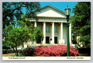 First Baptist Church Savannah Georgia Vintage Unposted Postcard